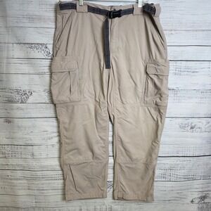 Duluth Trading Dry on the Fly Cargo Pants Mens 2XLx30 Khaki 42x30 59311 Belted
